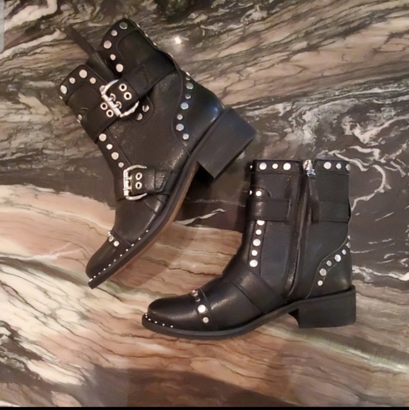 Sam Edelman Shoes - Sam Edelman Drea Black Leather Moto Ankle Boots